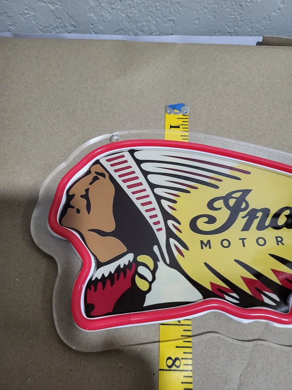 Indian Motorcycle Neon-Style Red and Yellow Wall Sign